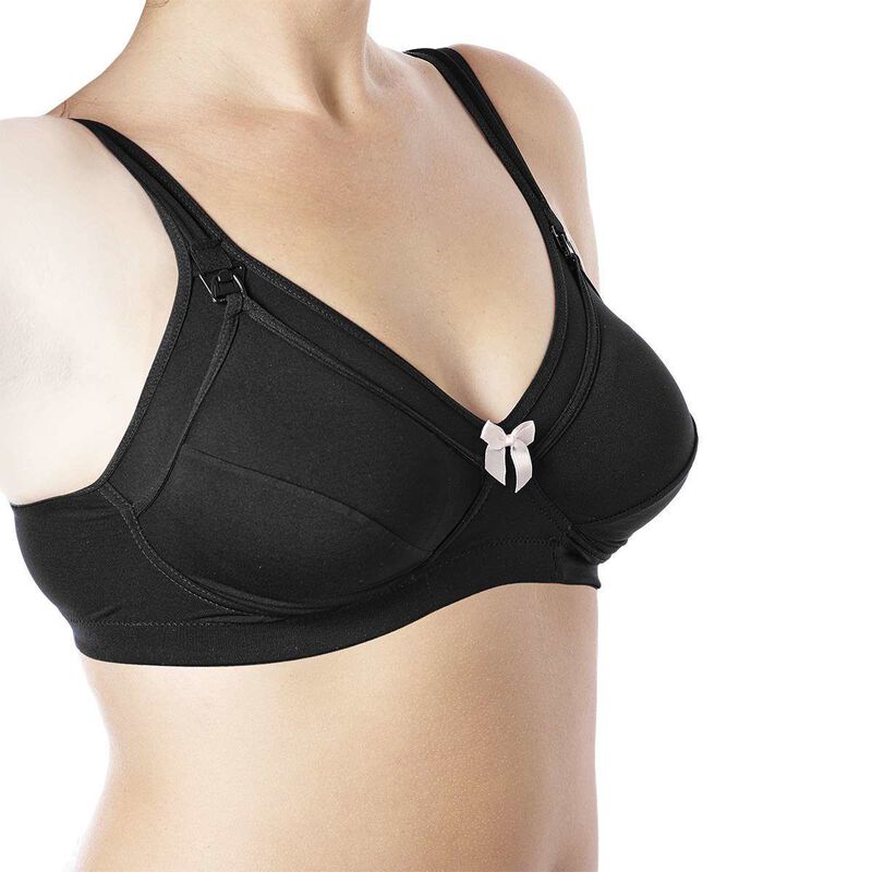 Microfibre Nursing Bra (Black) image number null